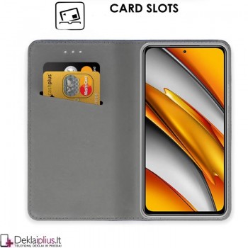 Telone smart magnet serijos atverčiamas dėklas - juodas (telefonams Xiaomi Poco F3/mi 11i)